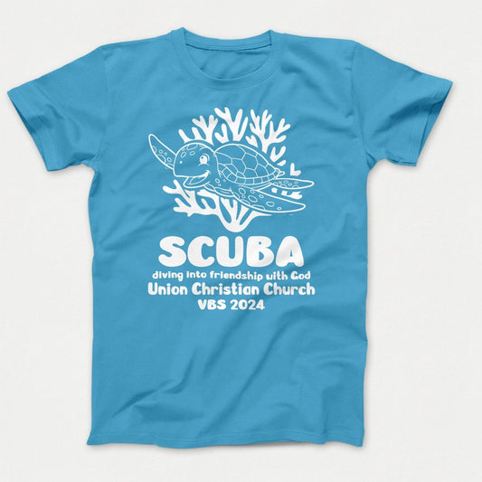 Scuba VBS Shirts - Turtle - Youth T-shirts Aquatic Blue - Polkabean