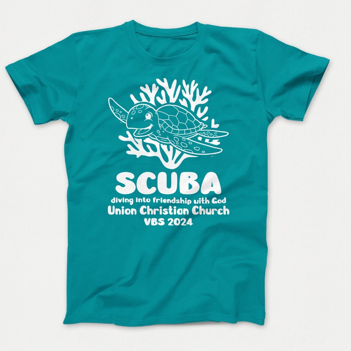 Scuba VBS Shirts - Turtle - Youth T-shirts Bright Aqua - Polkabean