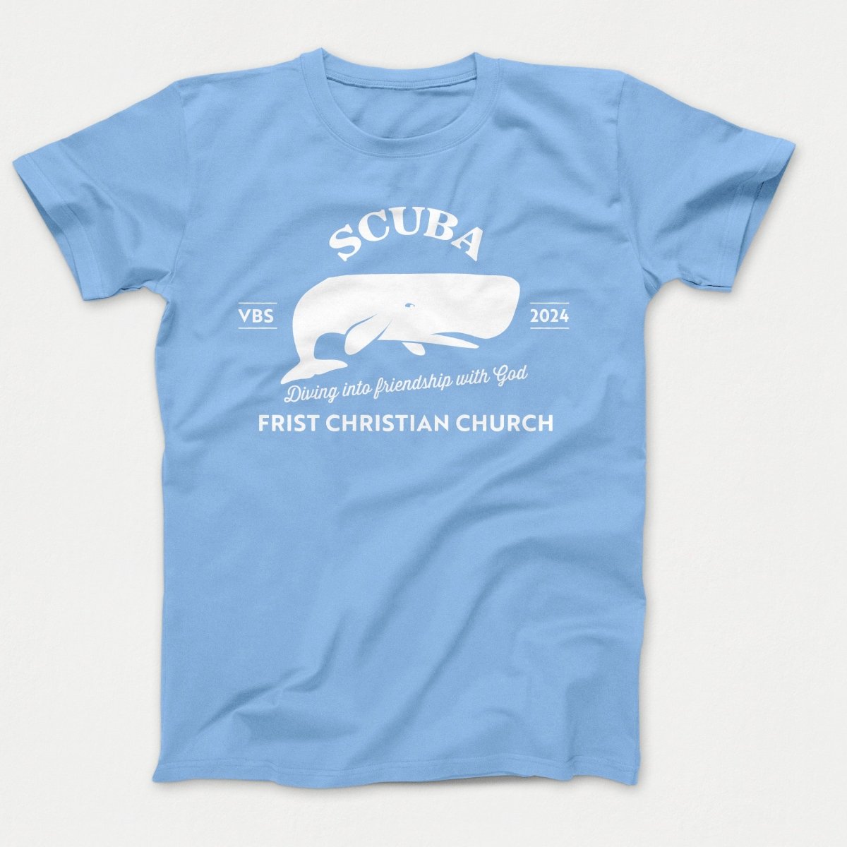 Scuba VBS Shirts - Whale - Youth T-shirts Light Blue - Polkabean