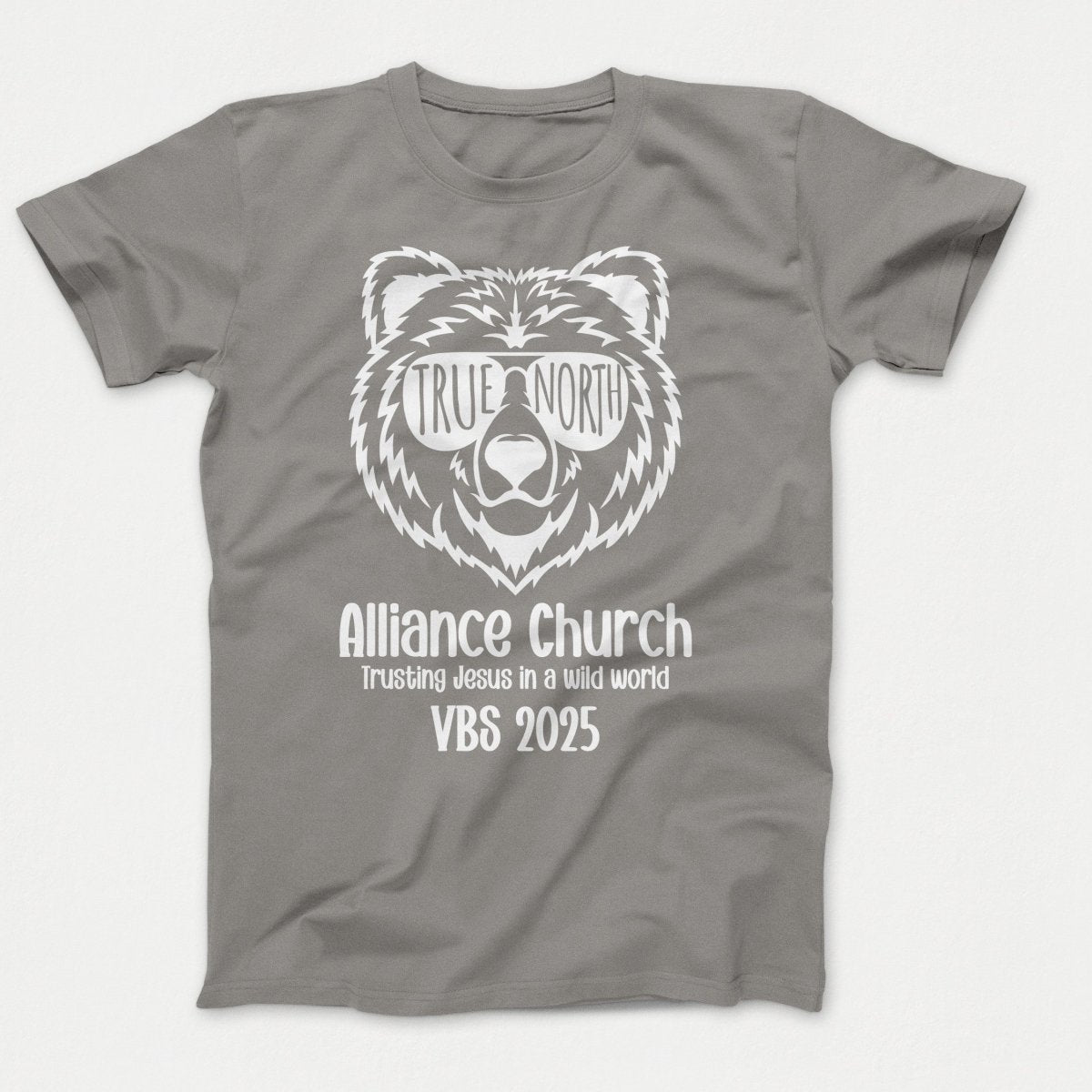 True North VBS Shirts - Bear Face - Adult T-shirts Medium Grey - Polkabean