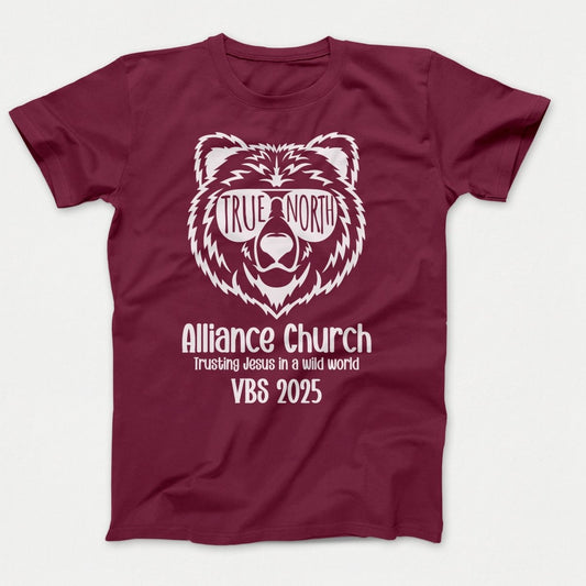 True North VBS Shirts - Bear Face - Adult T-shirts Athletic Maroon - Polkabean