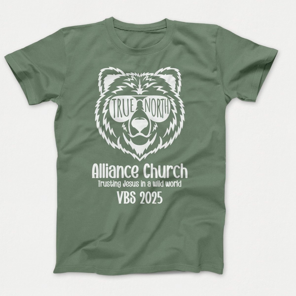 True North VBS Shirts - Bear Face - Adult T-shirts Laurel Green - Polkabean