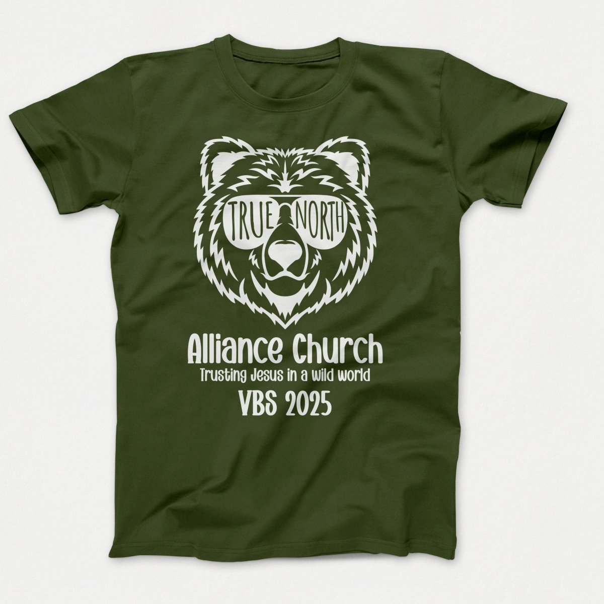 True North VBS Shirts - Bear Face - Adult T-shirts Olive - Polkabean