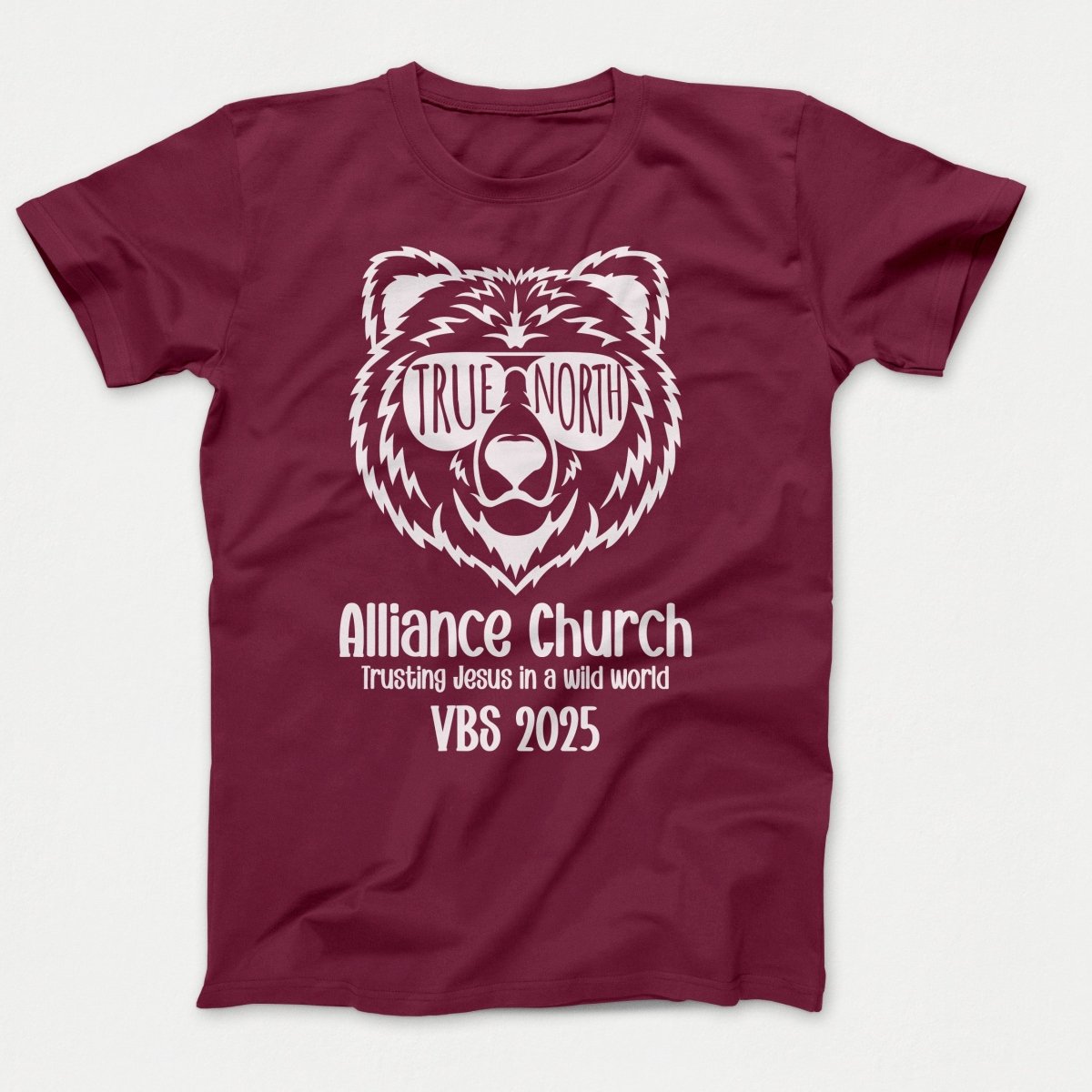 True North VBS Shirts - Bear Face - Youth T-shirts Athletic Maroon - Polkabean