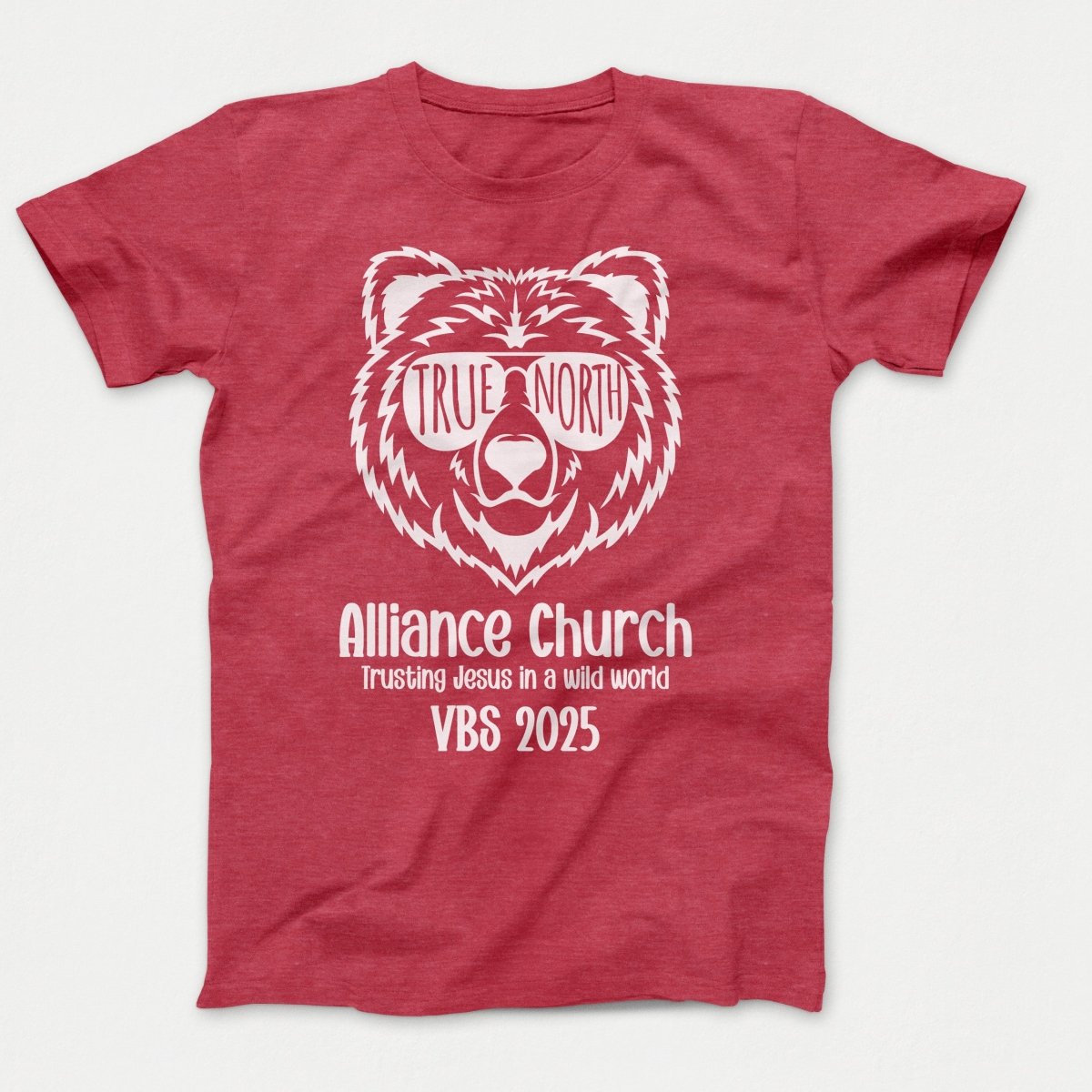 True North VBS Shirts - Bear Face - Youth T-shirts Heather Red - Polkabean