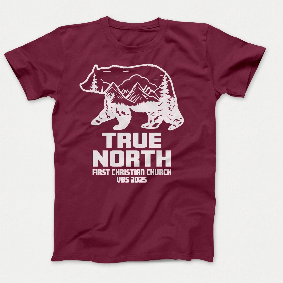 True North VBS Shirts - Bear Silhouette - Adult T-shirts Athletic Maroon - Polkabean