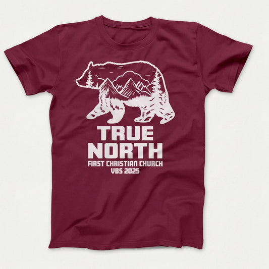 True North VBS Shirts - Bear Silhouette - Youth T-shirts Athletic Maroon - Polkabean