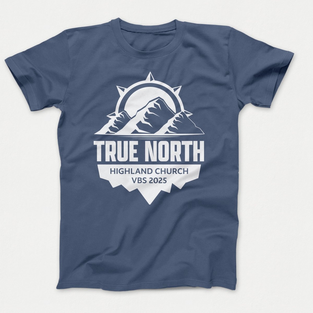 True North VBS Shirts - Mountain and Compass - Adult T-shirts Steel Blue - Polkabean