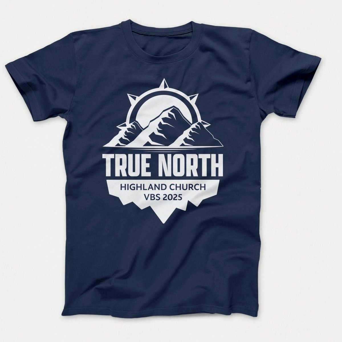 True North VBS Shirts - Mountain and Compass - Adult T-shirts Navy - Polkabean