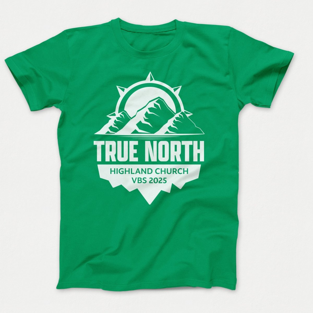 True North VBS Shirts - Mountain and Compass - Adult T-shirts Kelly - Polkabean