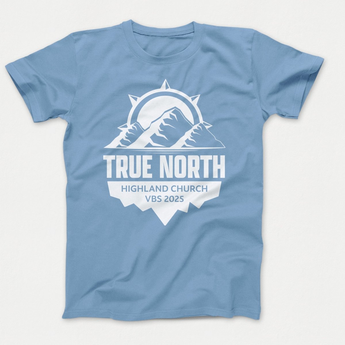 True North VBS Shirts - Mountain and Compass - Adult T-shirts Tundra Blue - Polkabean