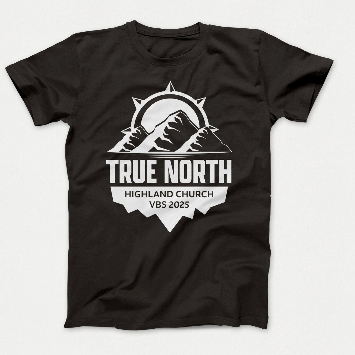 True North VBS Shirts - Mountain and Compass - Adult T-shirts Jet Black - Polkabean