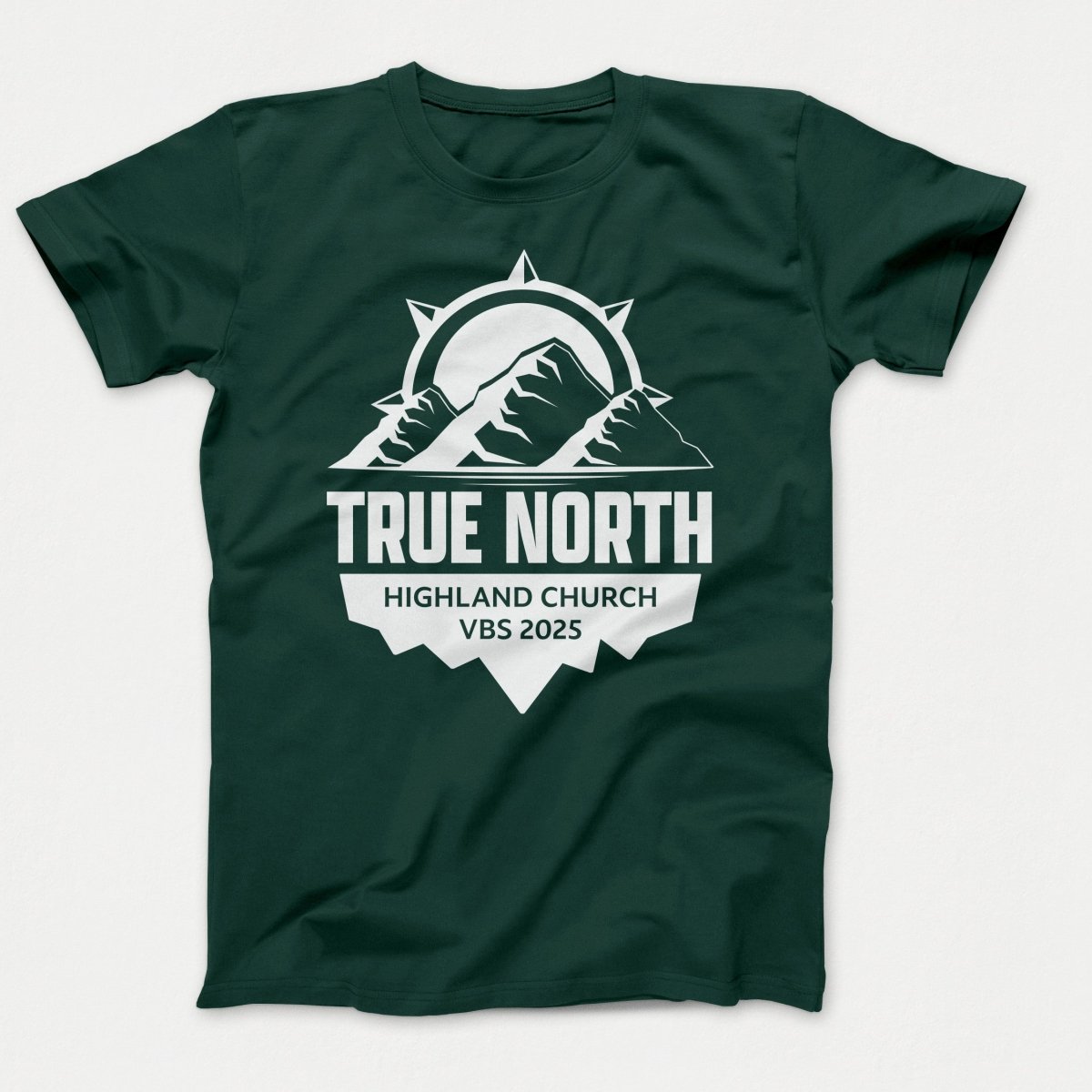 True North VBS Shirts - Mountain and Compass - Adult T-shirts Dark Green - Polkabean