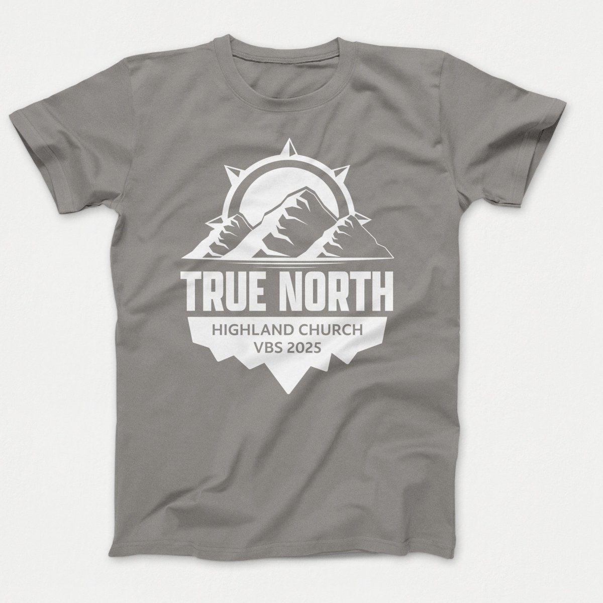True North VBS Shirts - Mountain and Compass - Adult T-shirts Medium Grey - Polkabean