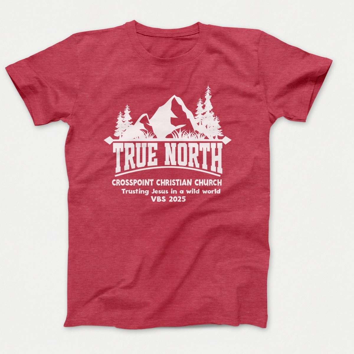 True North VBS Shirts - Mountain and Trees - Youth T-shirts Heather Red - Polkabean