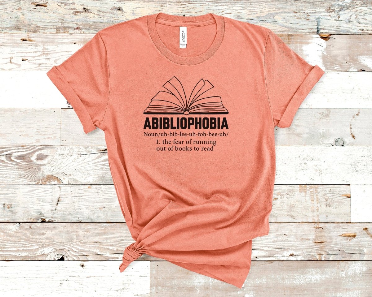 Abibliophobia Book Lovers T-shirt Sunset - Polkabean