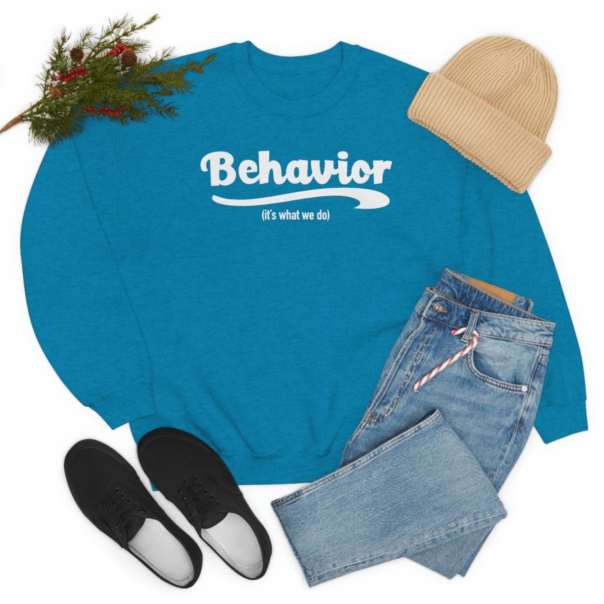 Behavior it's what we do Sweatshirt / ABA Sweatshirt / aba Therapist Sweatshirt / Behavior Analyst Sweatshirt / Applied Behavior Analyst Dark Heather - Polkabean