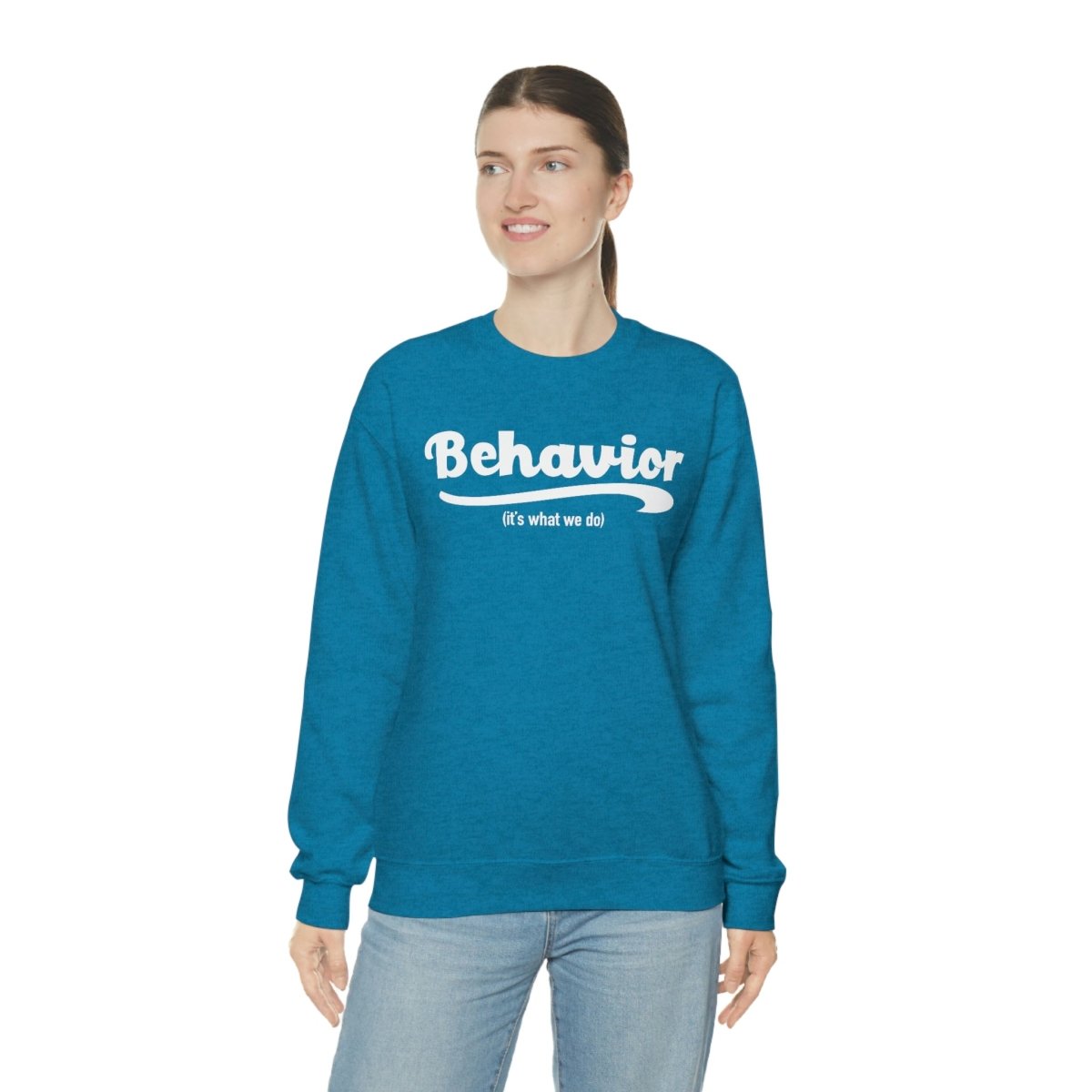Behavior it's what we do Sweatshirt / ABA Sweatshirt / aba Therapist Sweatshirt / Behavior Analyst Sweatshirt / Applied Behavior Analyst Dark Heather - Polkabean