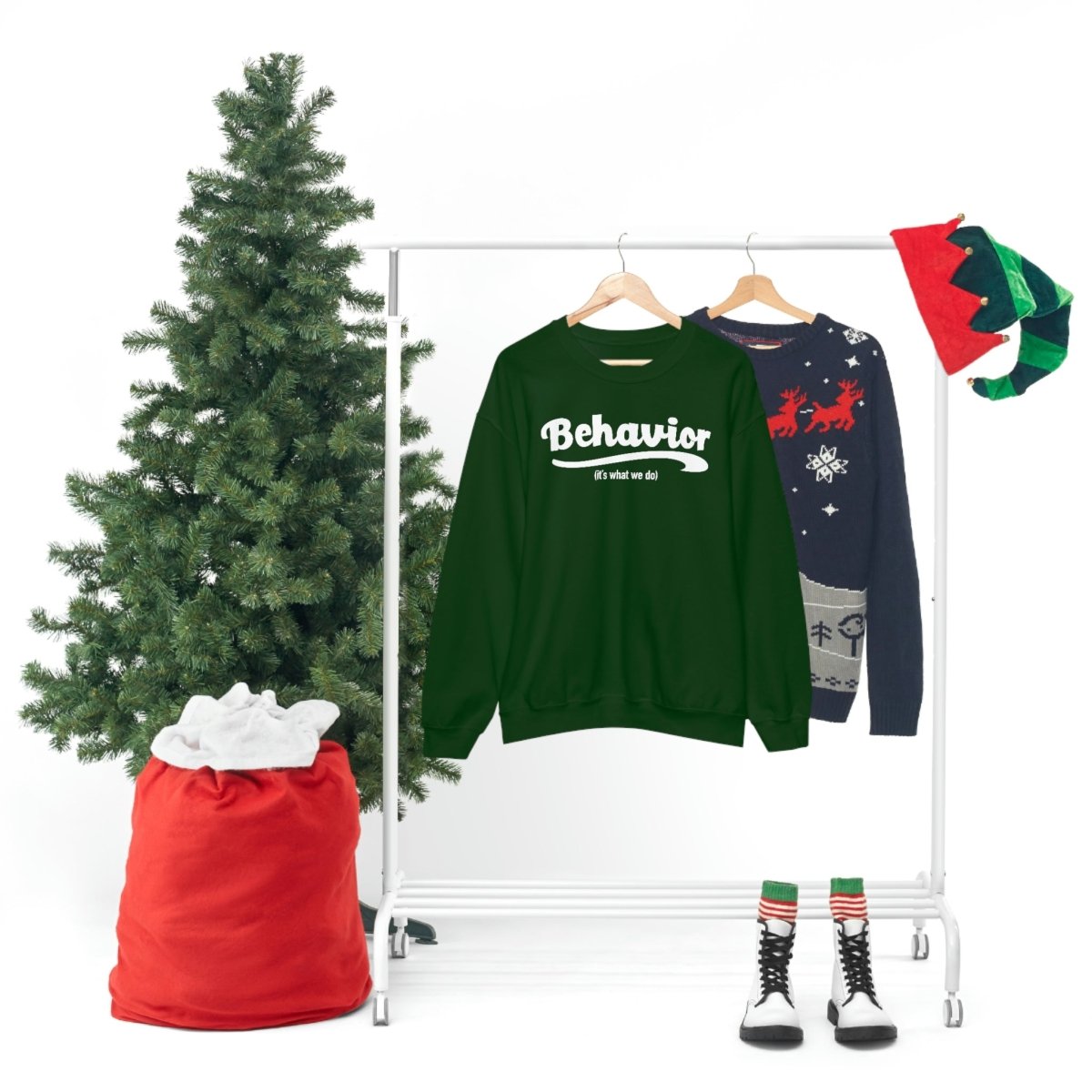 Behavior it's what we do Sweatshirt / ABA Sweatshirt / aba Therapist Sweatshirt / Behavior Analyst Sweatshirt / Applied Behavior Analyst Forest Green - Polkabean