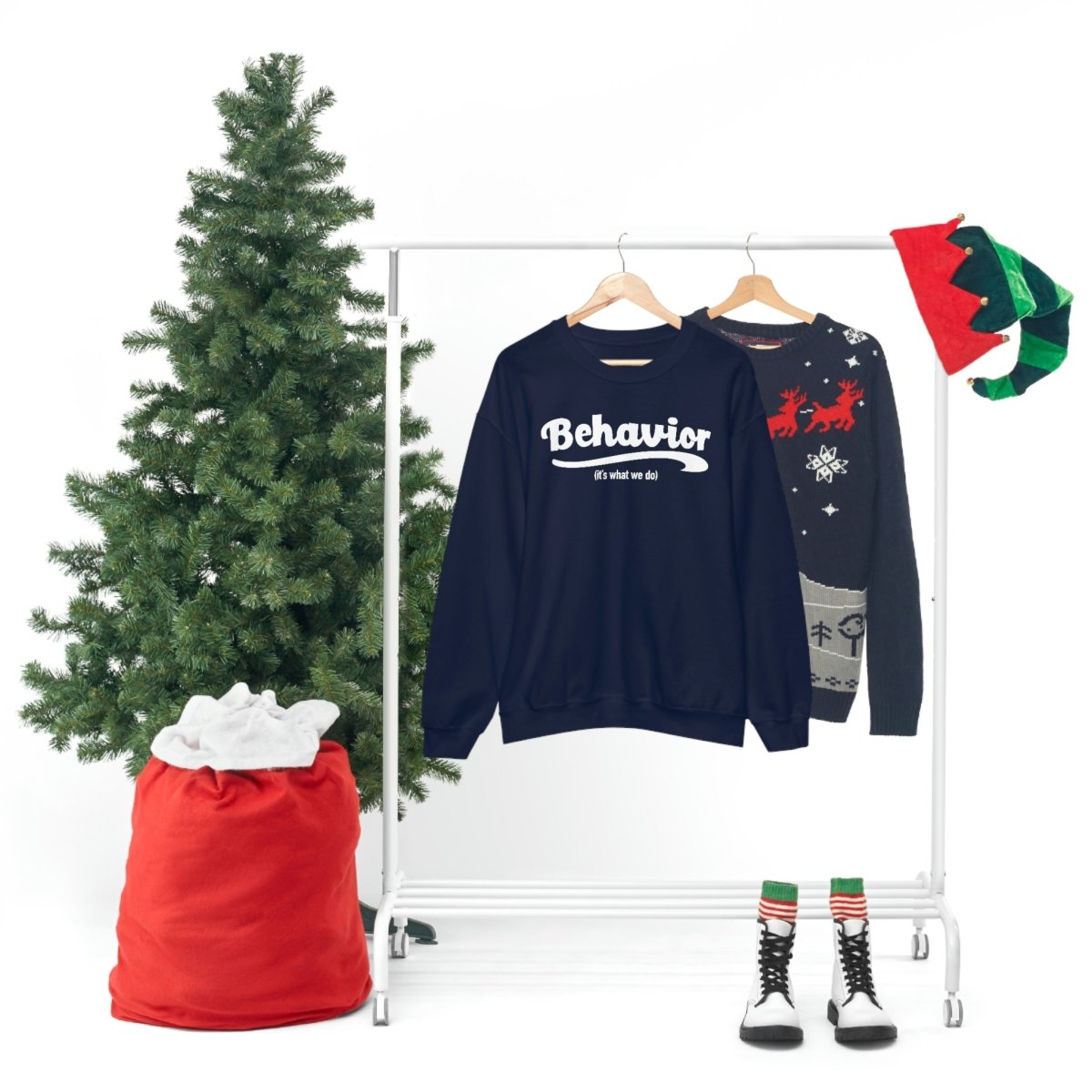 Behavior it's what we do Sweatshirt / ABA Sweatshirt / aba Therapist Sweatshirt / Behavior Analyst Sweatshirt / Applied Behavior Analyst Navy - Polkabean