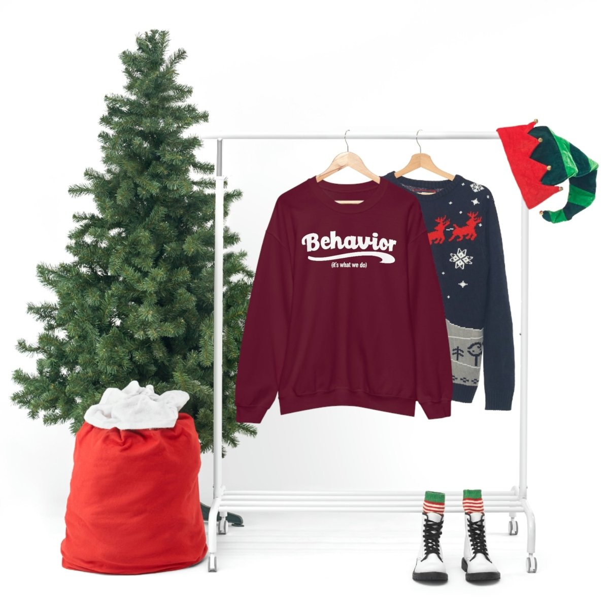 Behavior it's what we do Sweatshirt / ABA Sweatshirt / aba Therapist Sweatshirt / Behavior Analyst Sweatshirt / Applied Behavior Analyst Maroon - Polkabean