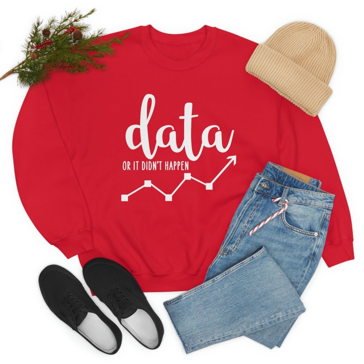 Data or it didn't happen ABA Sweatshirt / ABA Sweatshirt / aba Therapist Sweatshirt / Behavior Analyst Sweatshirt / Applied Behavior Analyst Red - Polkabean