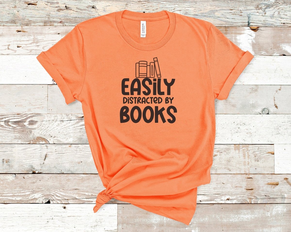 Easily Distracted by Books T-shirt Teal - Polkabean