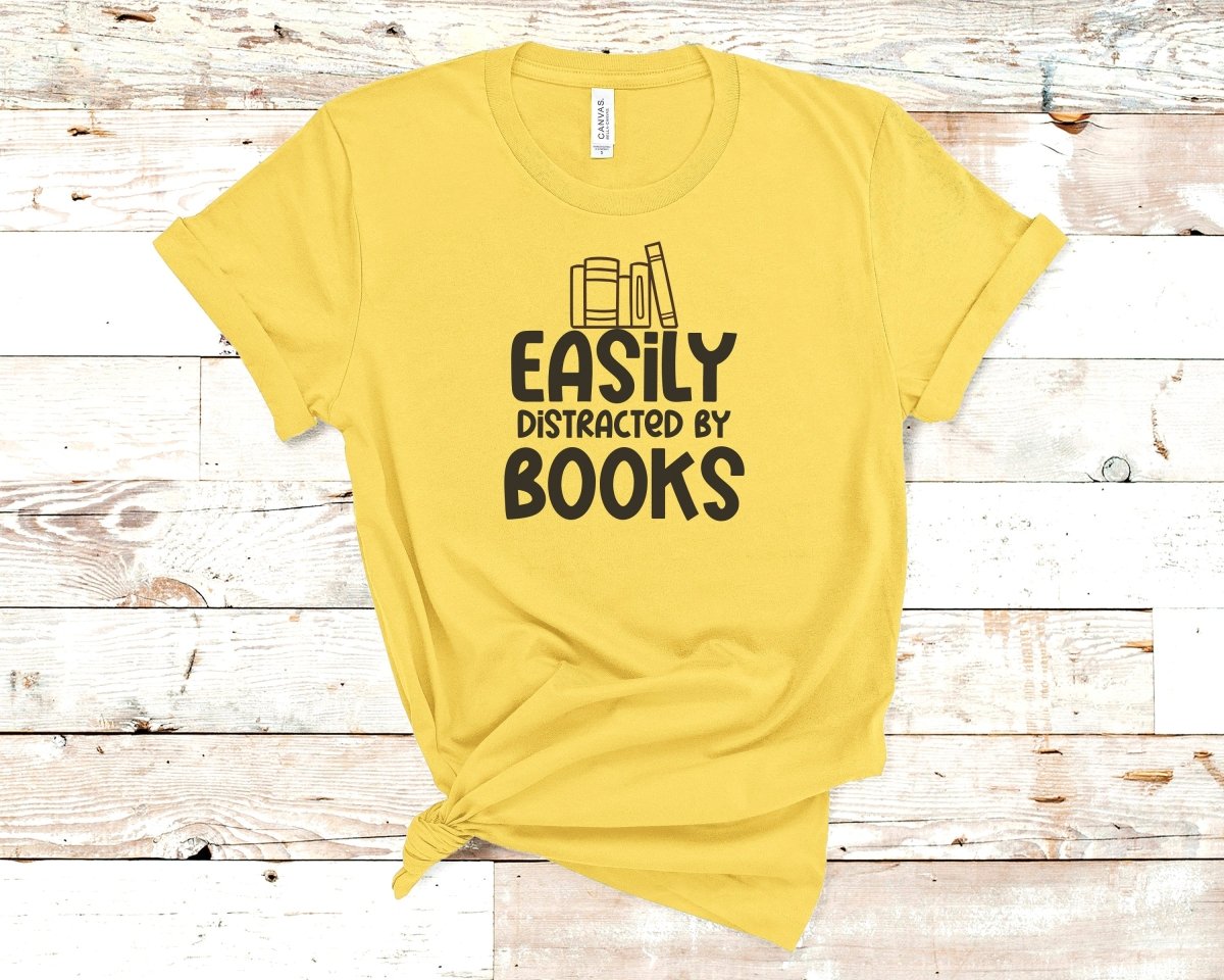 Easily Distracted by Books T-shirt Teal - Polkabean