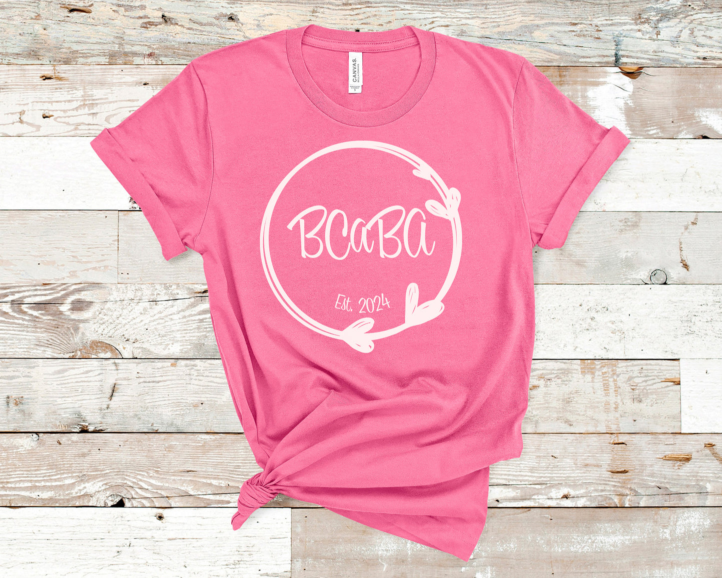 ABA Shirts BCaBA Heart Circle Charity Pink