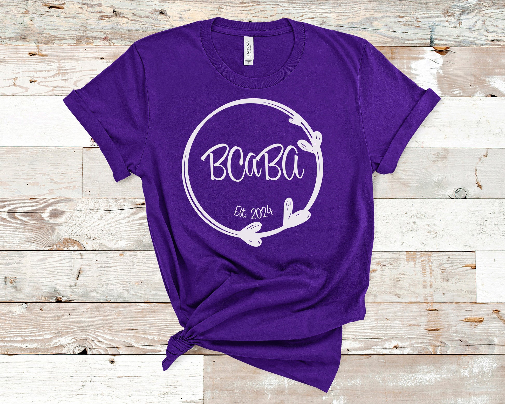 ABA Shirts BCaBA Heart Circle Purple