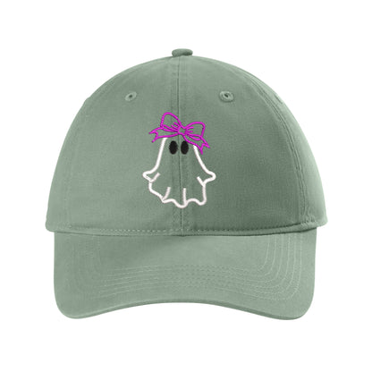 Ghost with Bow Embroidered Hat – Comfort Colors Dad Hat