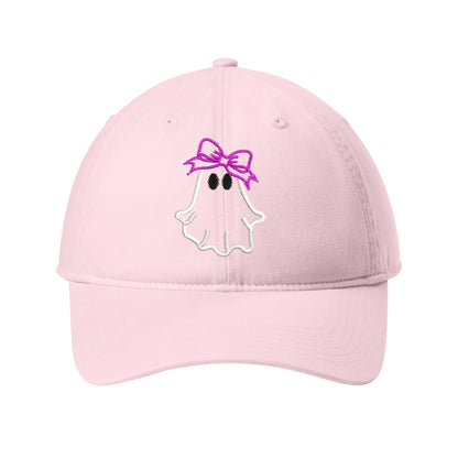 Ghost with Bow Embroidered Hat – Comfort Colors Dad Hat