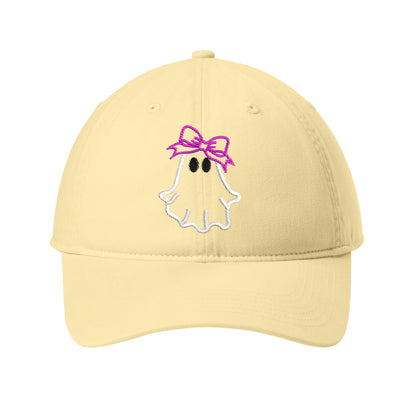 Ghost with Bow Embroidered Hat – Comfort Colors Dad Hat