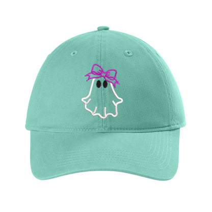 Ghost with Bow Embroidered Hat – Comfort Colors Dad Hat