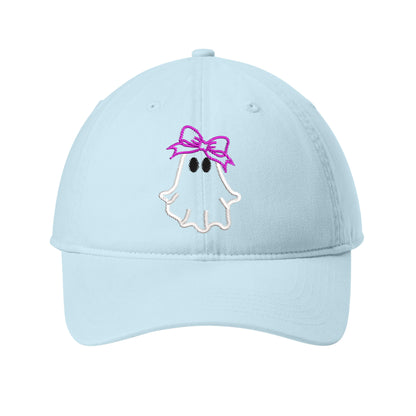 Ghost with Bow Embroidered Hat – Comfort Colors Dad Hat