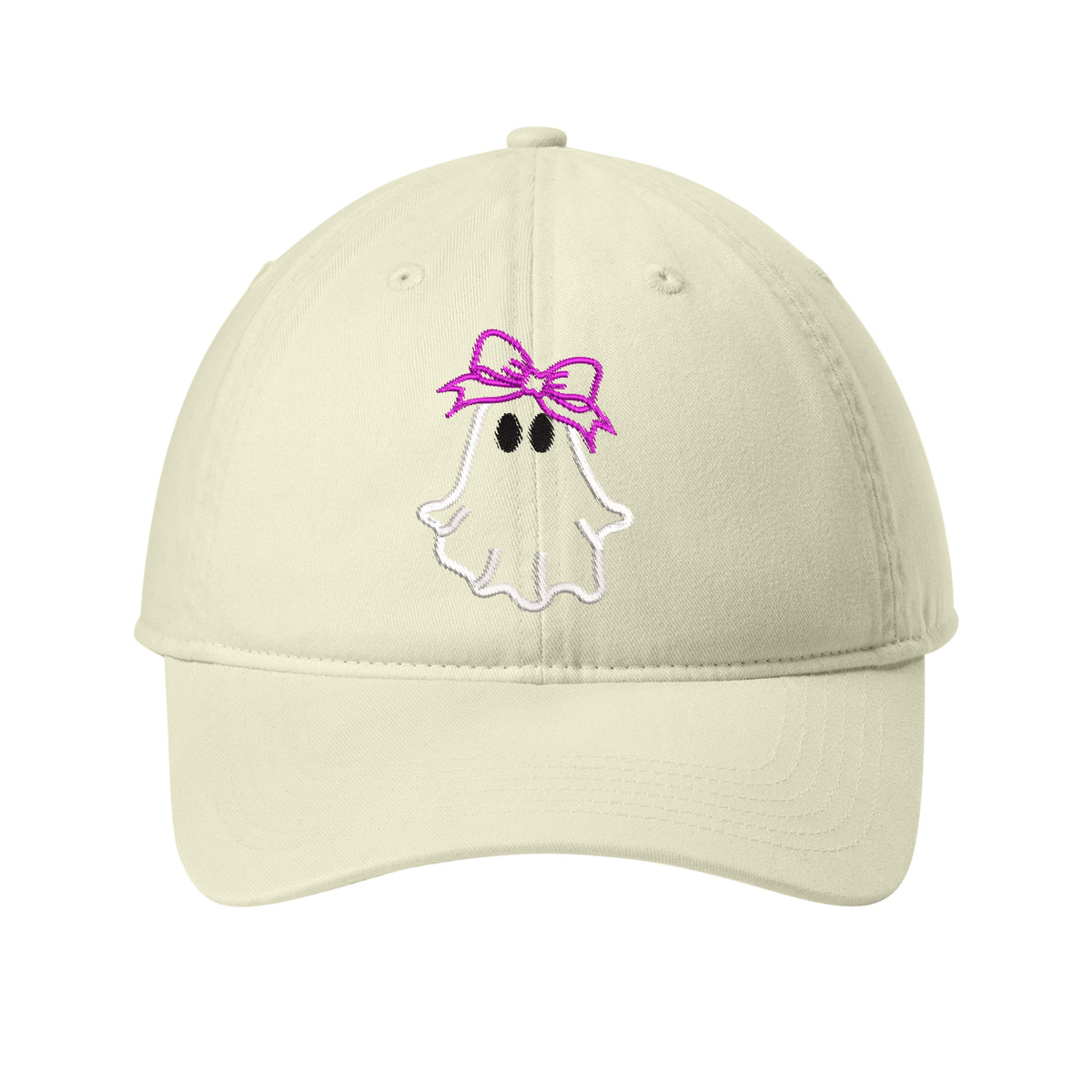 Ghost with Bow Embroidered Hat – Comfort Colors Dad Hat