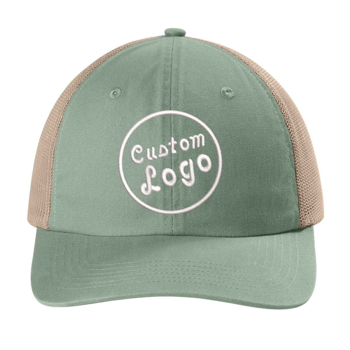 Custom Logo Embroidered Trucker Hat – Comfort Colors Sunwashed