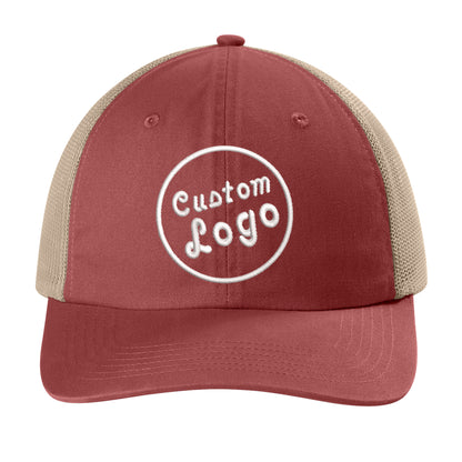 Custom Logo Embroidered Trucker Hat – Comfort Colors Sunwashed