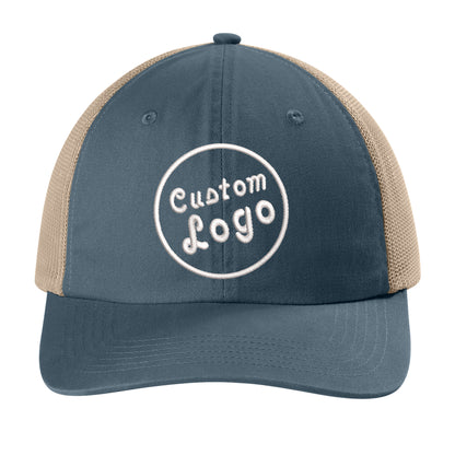 Custom Logo Embroidered Trucker Hat – Comfort Colors Sunwashed