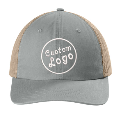 Custom Logo Embroidered Trucker Hat – Comfort Colors Sunwashed