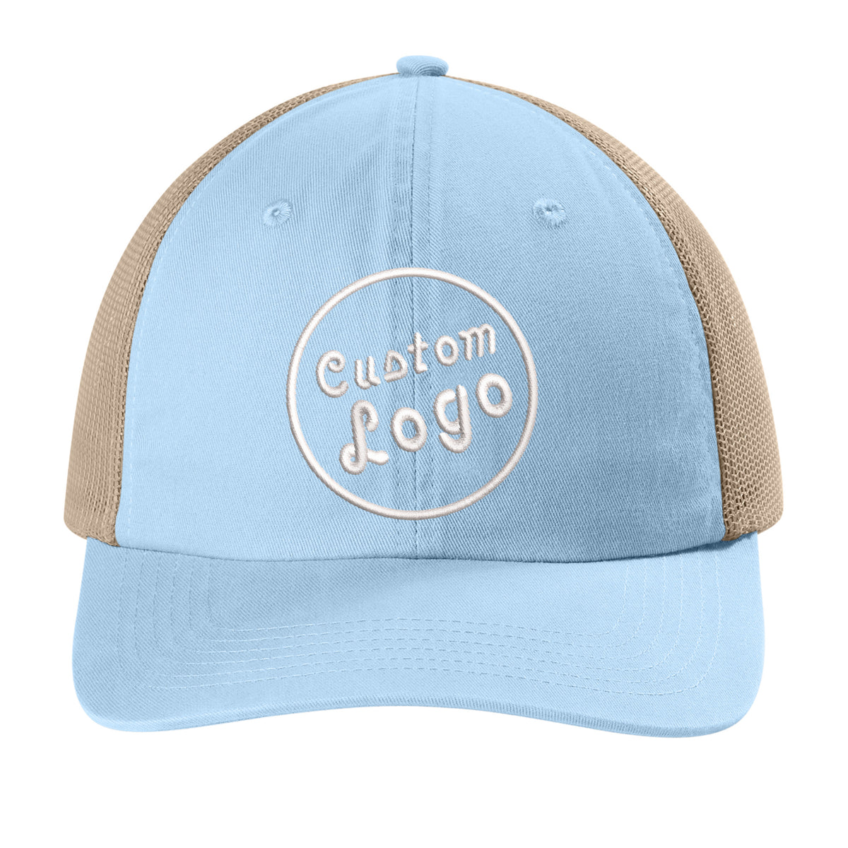 Custom Logo Embroidered Trucker Hat – Comfort Colors Sunwashed
