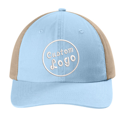 Custom Logo Embroidered Trucker Hat – Comfort Colors Sunwashed