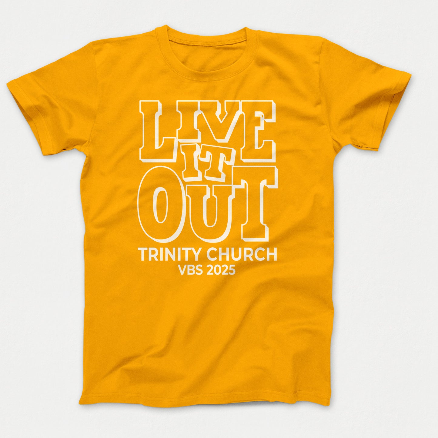 Live it Out VBS T-shirt Youth Gold