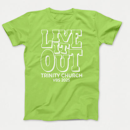 Live it Out VBS T-shirt Youth Lime