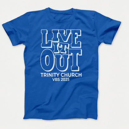 Live it Out VBS T-shirt Youth Royal Blue