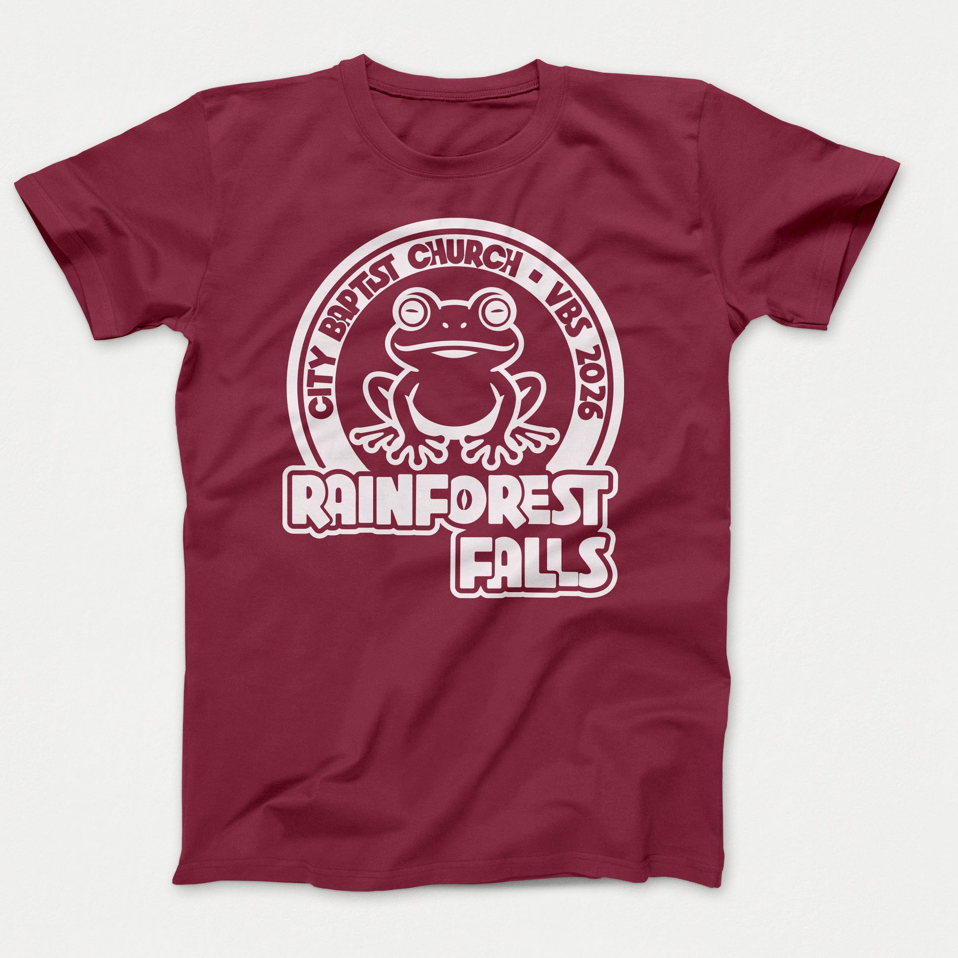 Rainforest Falls VBS Shirt Frog Design Adult Cardinal