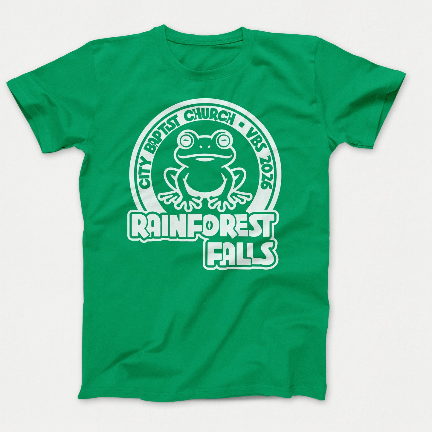 Rainforest Falls VBS Shirt Frog Design Adult Kelly