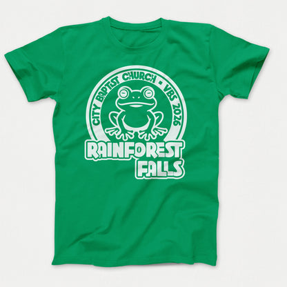 Rainforest Falls VBS Shirt Frog Design Adult Kelly
