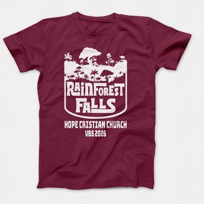 Rainforest Falls Youth VBS Shirt Athletic Maroon - Polkabean