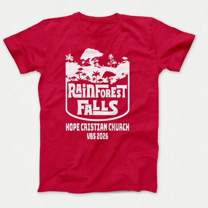 Rainforest Falls Youth VBS Shirt Heather Red - Polkabean
